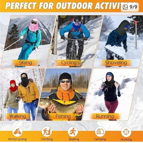 Unisex Fleece Balaclava Ski Mask Hat Scarf Face Mask Boutique - Picture 5 of 7